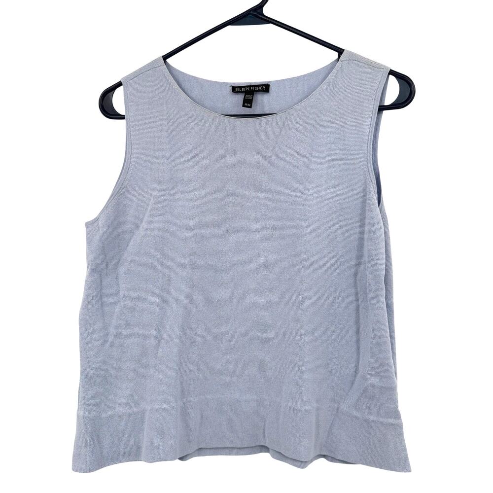 Eileen Fisher Size Medium Sleeveless Blouse‎ Tank Top Shirt Light Blue